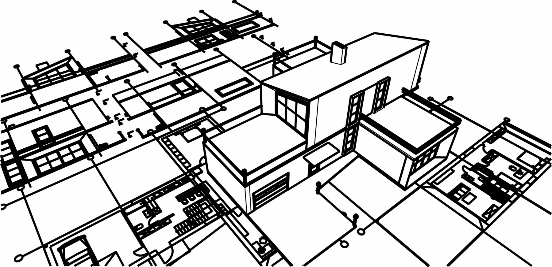 NEXLINK GmbH - Bauconsulting I Projektmanagement - Haus mit Dachboden – 3D-Illustration